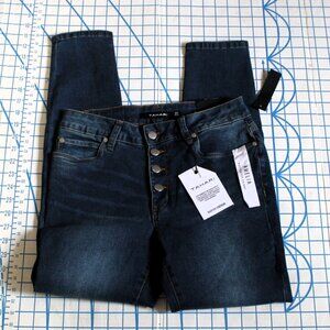 NWT TAHARI Amelia Rayon Denim Button Fly Skinny Jeans 6/28 Mid Rise Ankle